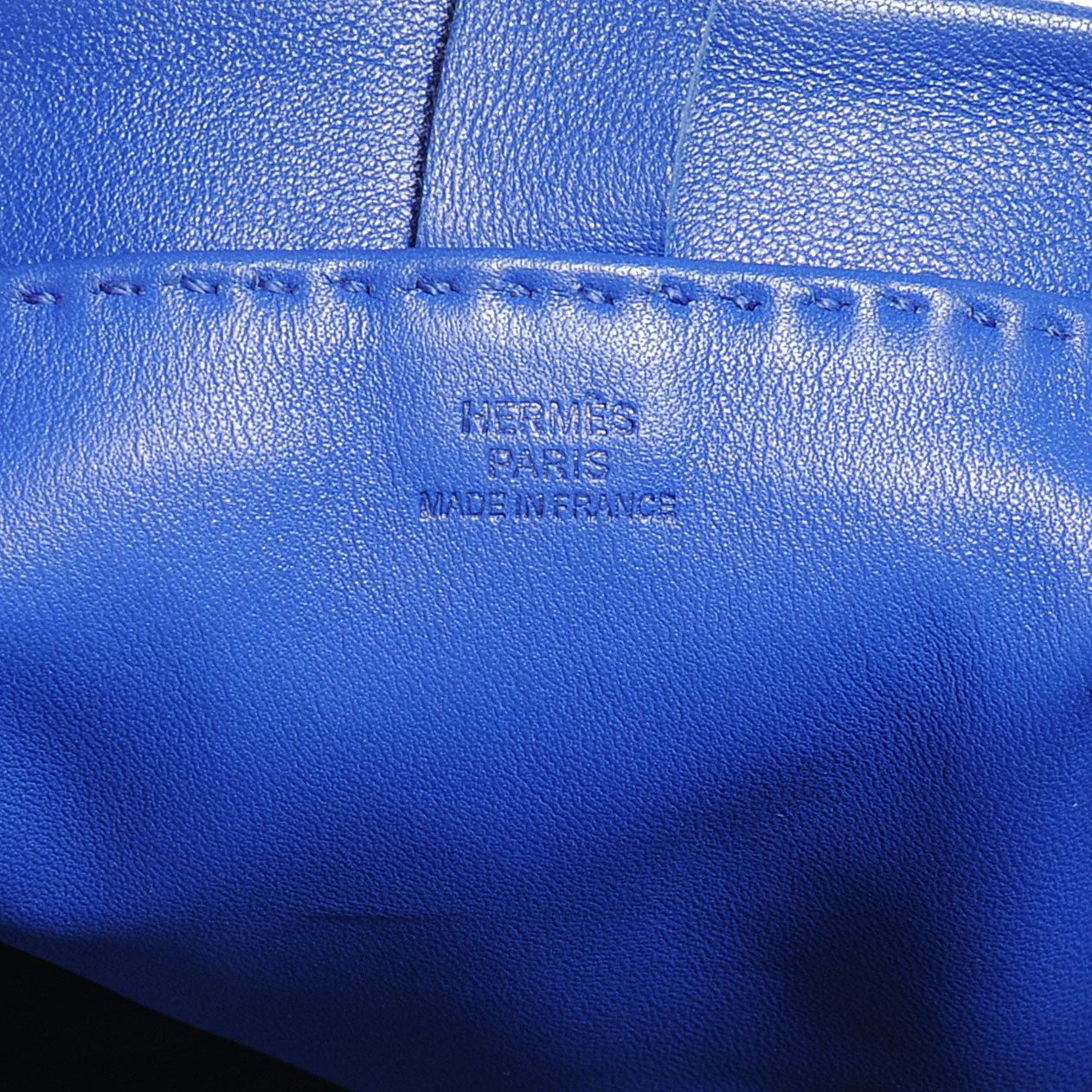 Hermes Lambskin Clou De Selle Pouch Bleu Electrique 7 of 8