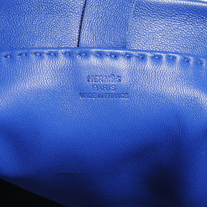 Hermes Lambskin Clou De Selle Pouch Bleu Electrique 7 of 8