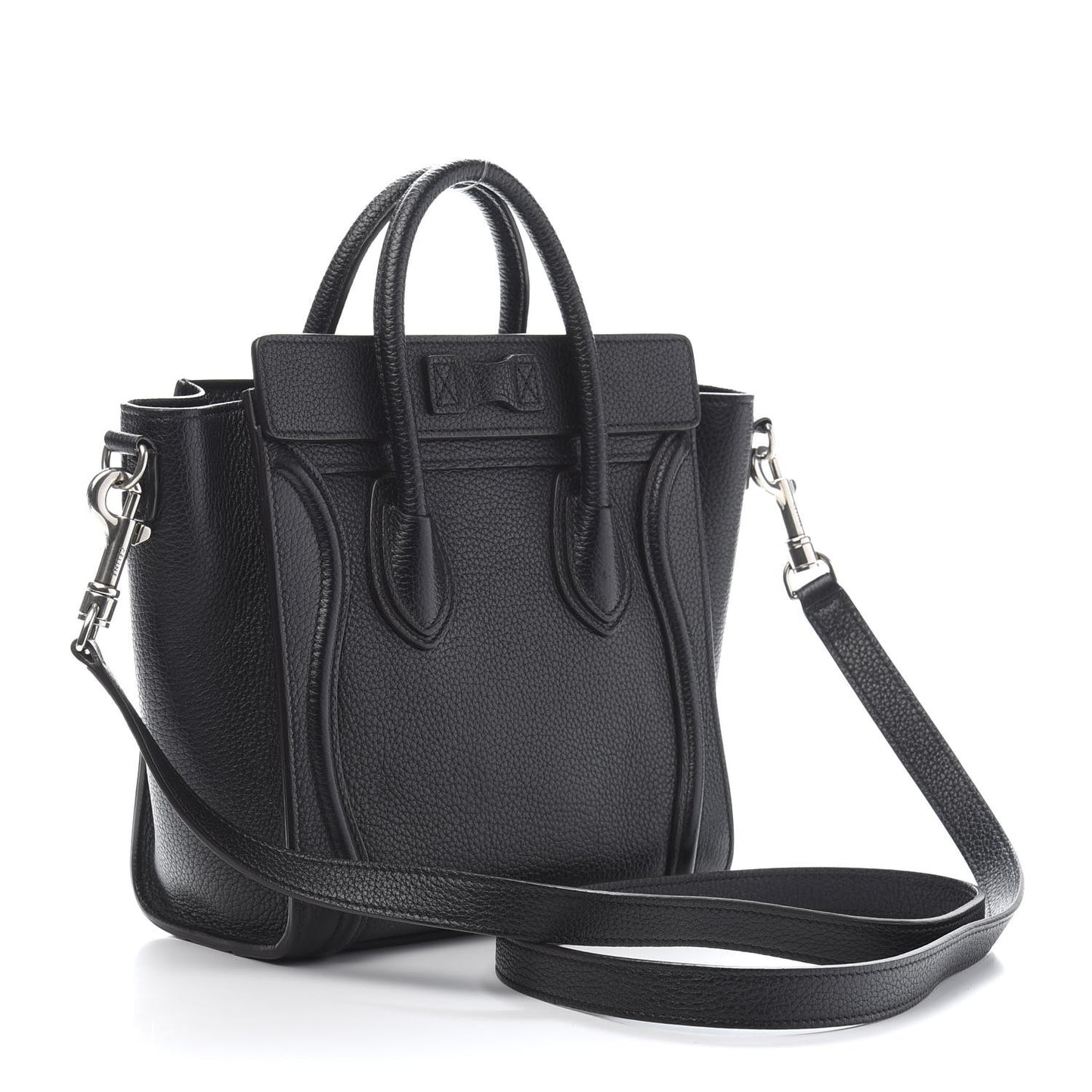 Drummed Calfskin Nano Luggage Black