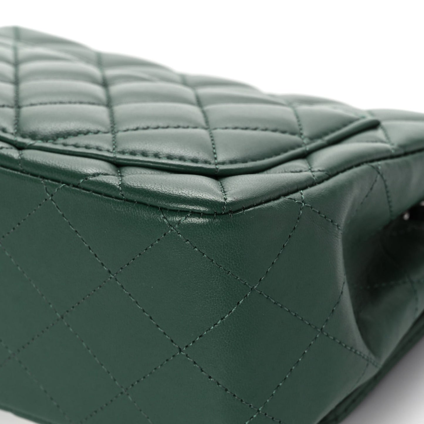 Lambskin Quilted Mini Square Flap Green