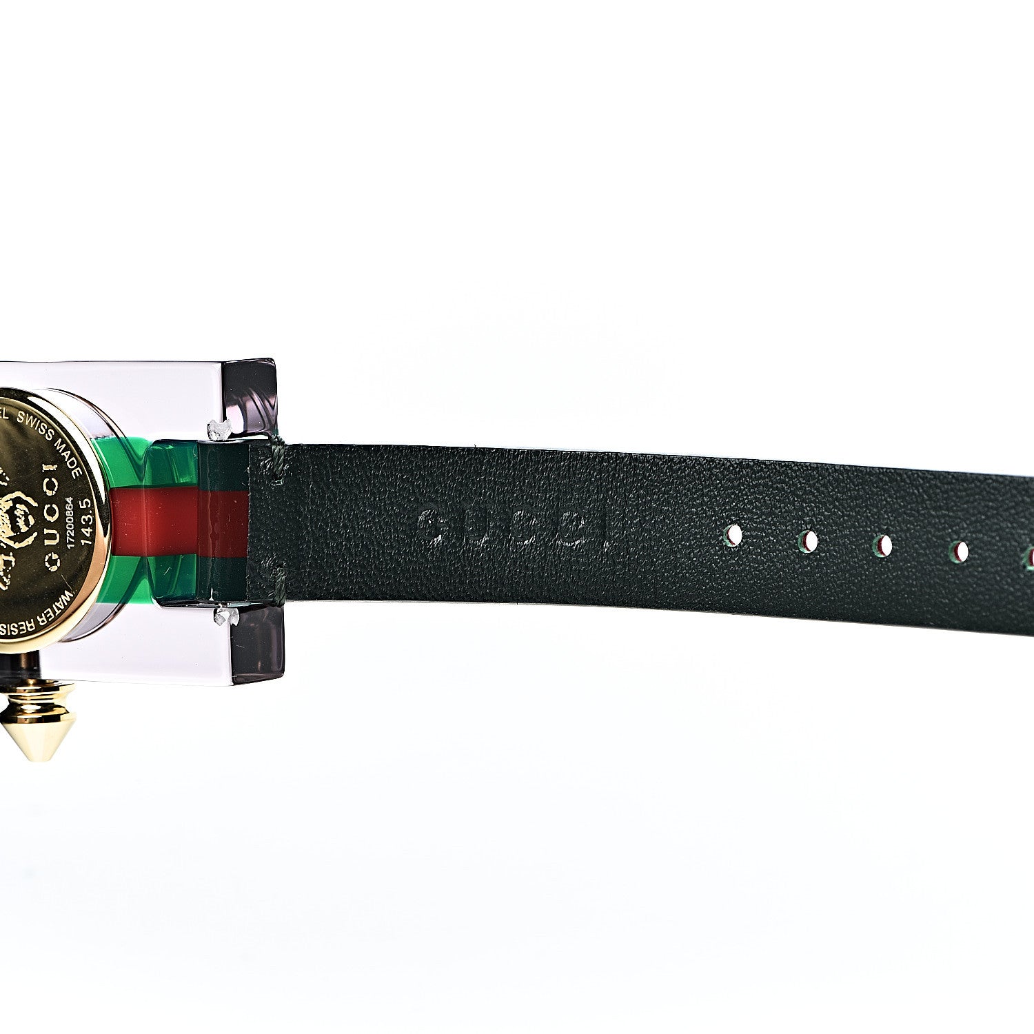 Gucci Stainless Steel Calfskin Plexiglass 24mm Skeleton Quartz Watch 6 of 10