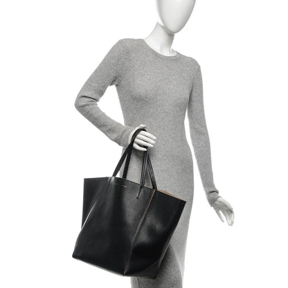 Celine Grained Calfskin Medium Horizontal Cabas Phantom Black 2 of 9