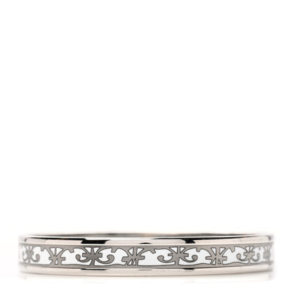 Hermes Enamel Printed Narrow Balcons Du Guadalquivir Bracelet 65 Platine 2 of 4