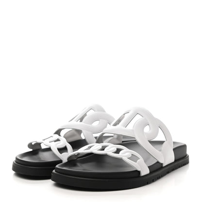 Hermes Nappa Womens Extra Sandals 37 White 3 of 9