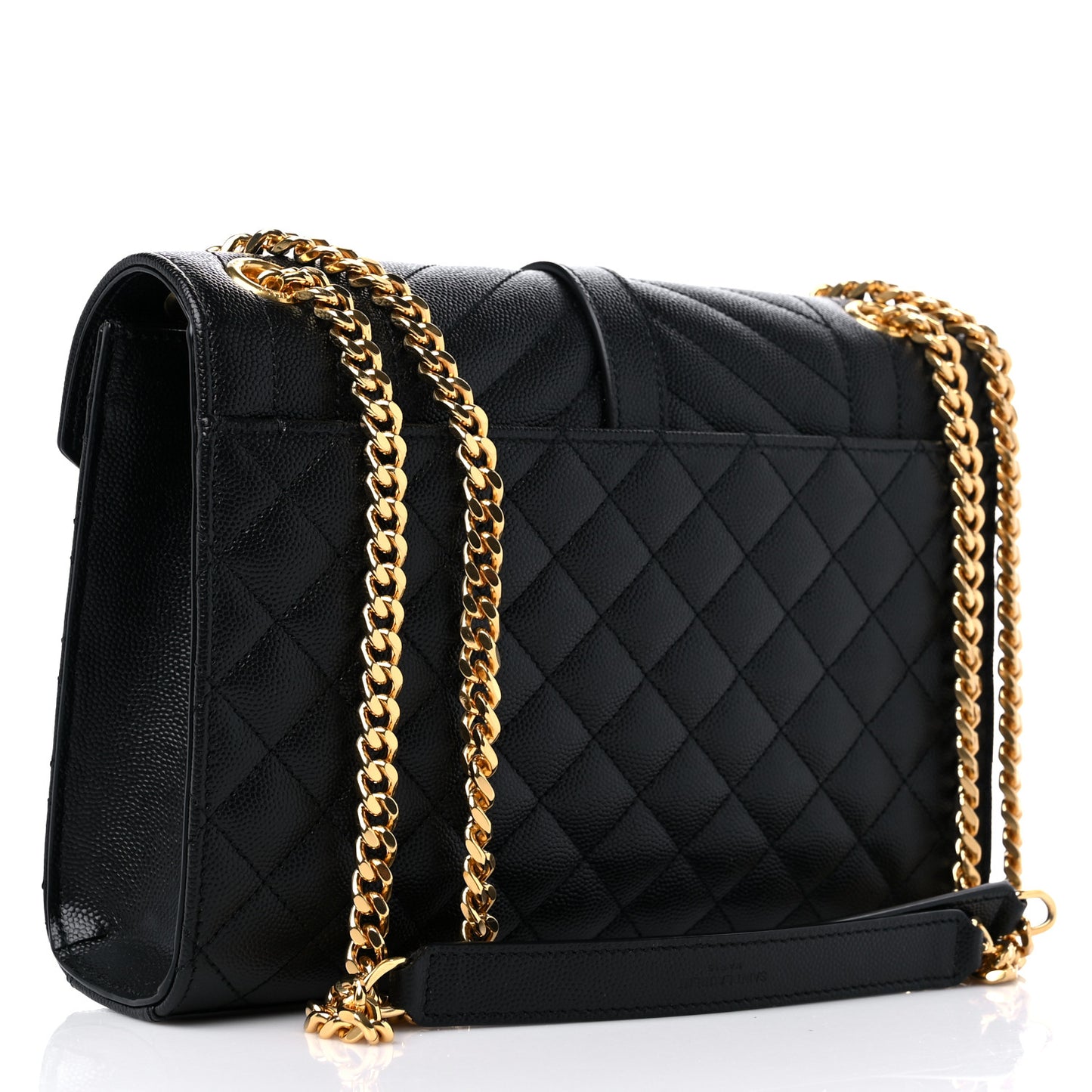 Grain De Poudre Textured Mixed Matelasse Triquilt Medium Monogram Satchel Black