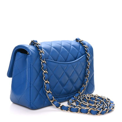 Chanel Lambskin Quilted Mini Rectangular Flap Blue 3 of 10
