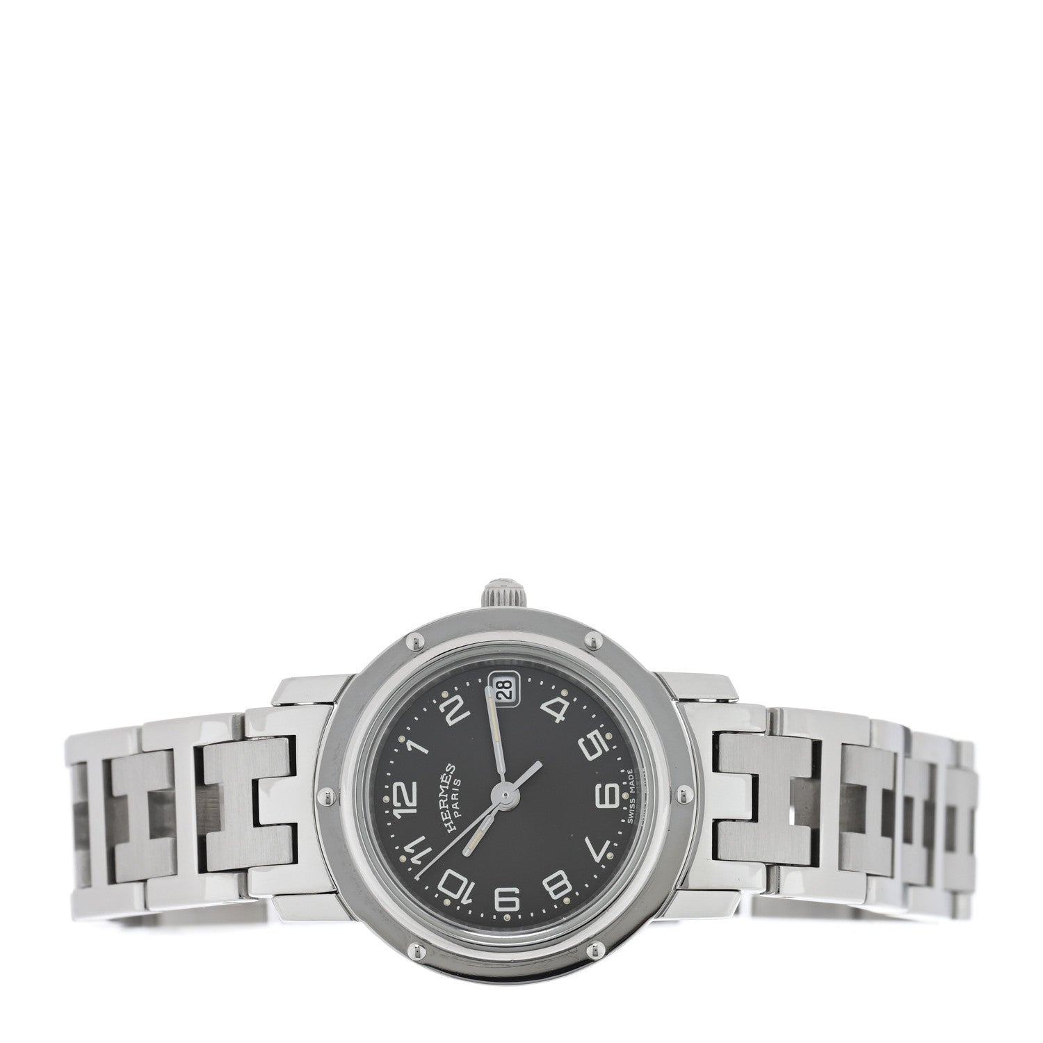 Hermes Stainless Steel 24mm Clipper Quartz Watch Grey 2 of 4