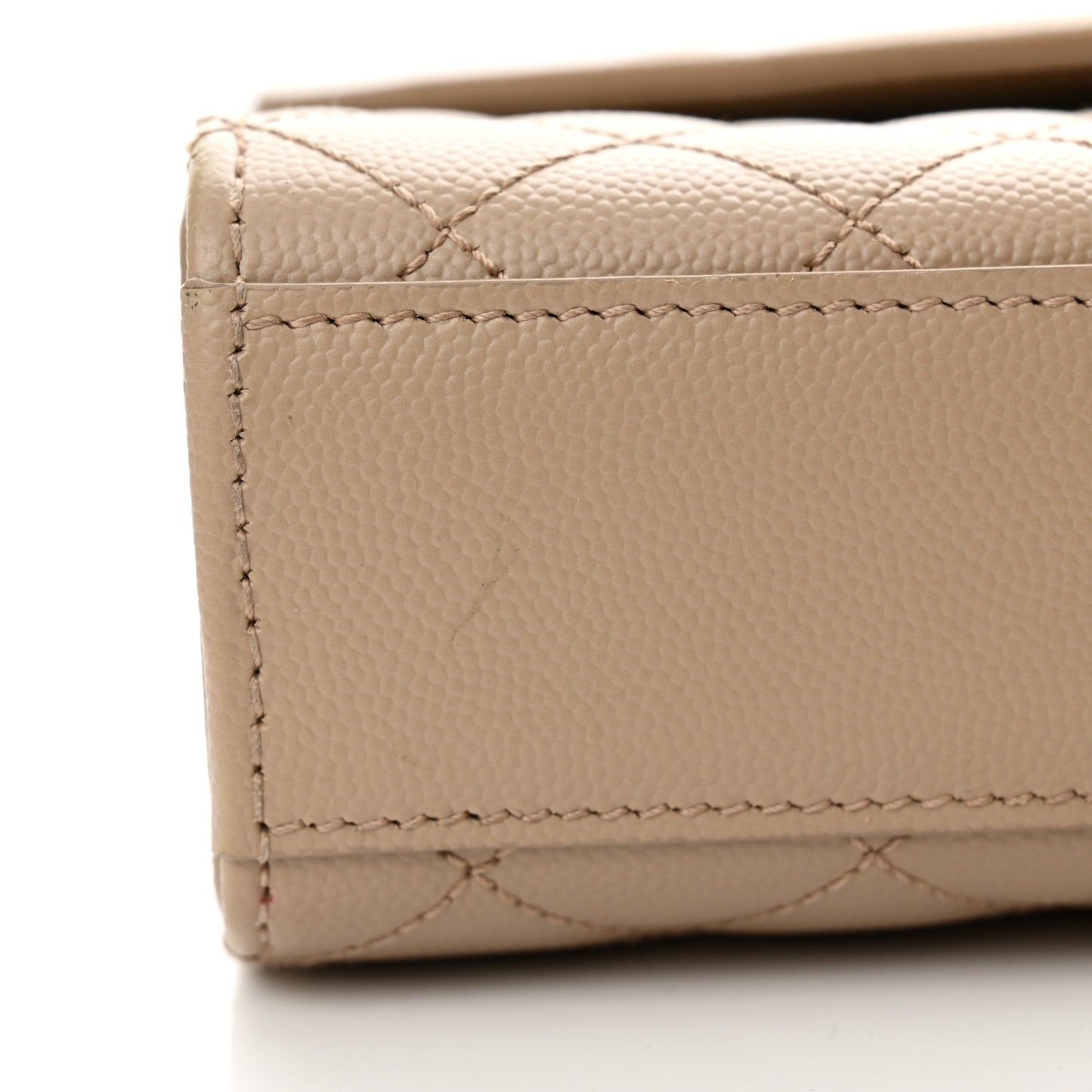 Grain De Poudre Textured Mixed Matelasse Medium Triquilt Monogram Satchel Dark Beige