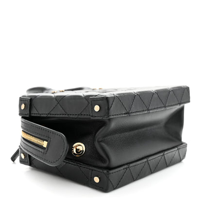 Chanel Calfskin Quilted Small Studded Square Vanity Case Black 4 of 10