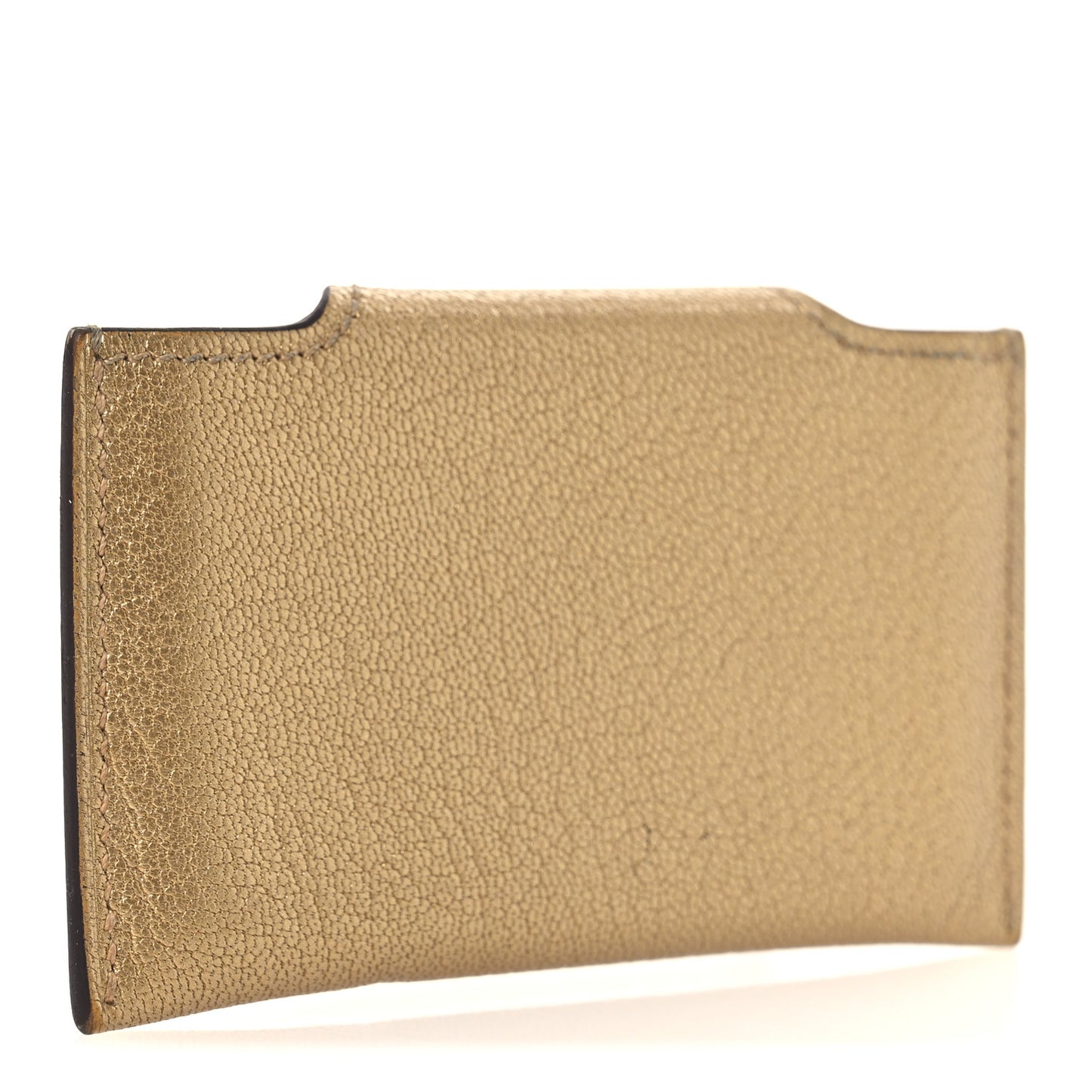 Metallic Chevre Chamkilight Iliade Card Holder Golden