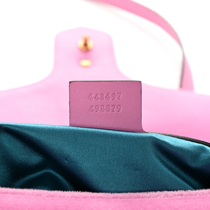 Gucci Velvet Matelasse Marquise Crystals Embroidered Small GG Marmont Shoulder Bag Malva 7 of 11