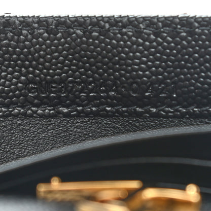 Saint Laurent Grain De Poudre Matelasse Chevron Monogram Flap Wallet Black 6 of 8