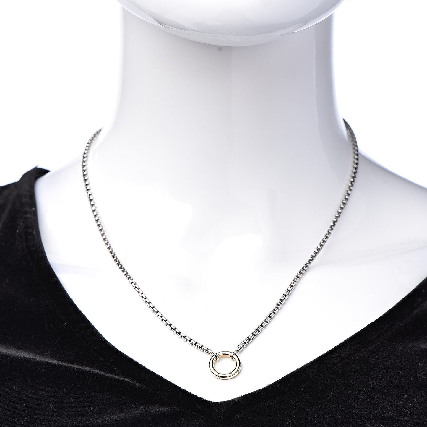 Sterling Silver 18K Yellow Gold Amulet Vehicle Box Chain Necklace