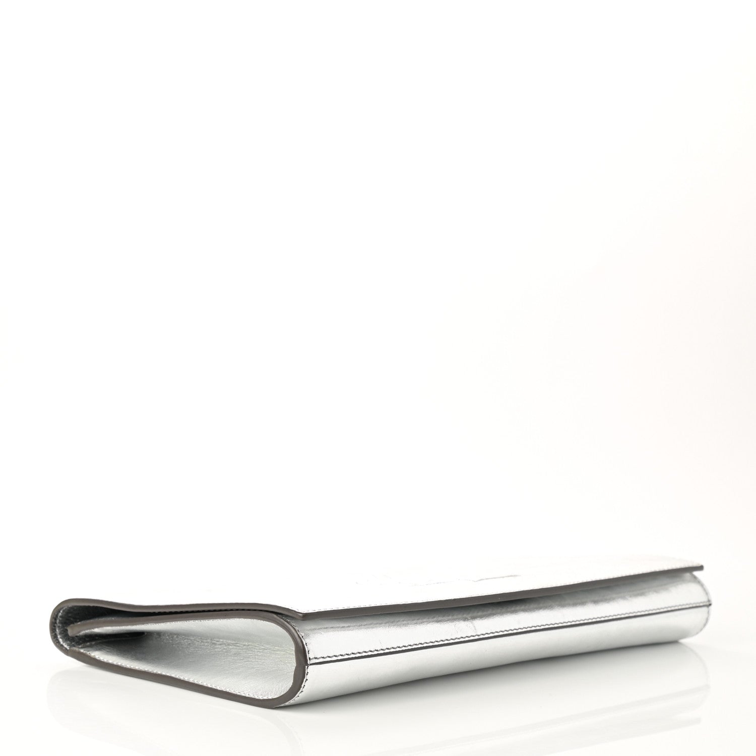 Saint Laurent Metallic Calfskin Monogram Large Belle De Jour Clutch Silver 4 of 10