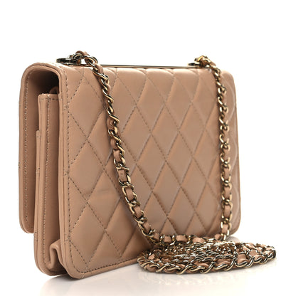 Chanel Lambskin Quilted Trendy CC Wallet On Chain WOC Beige 3 of 14