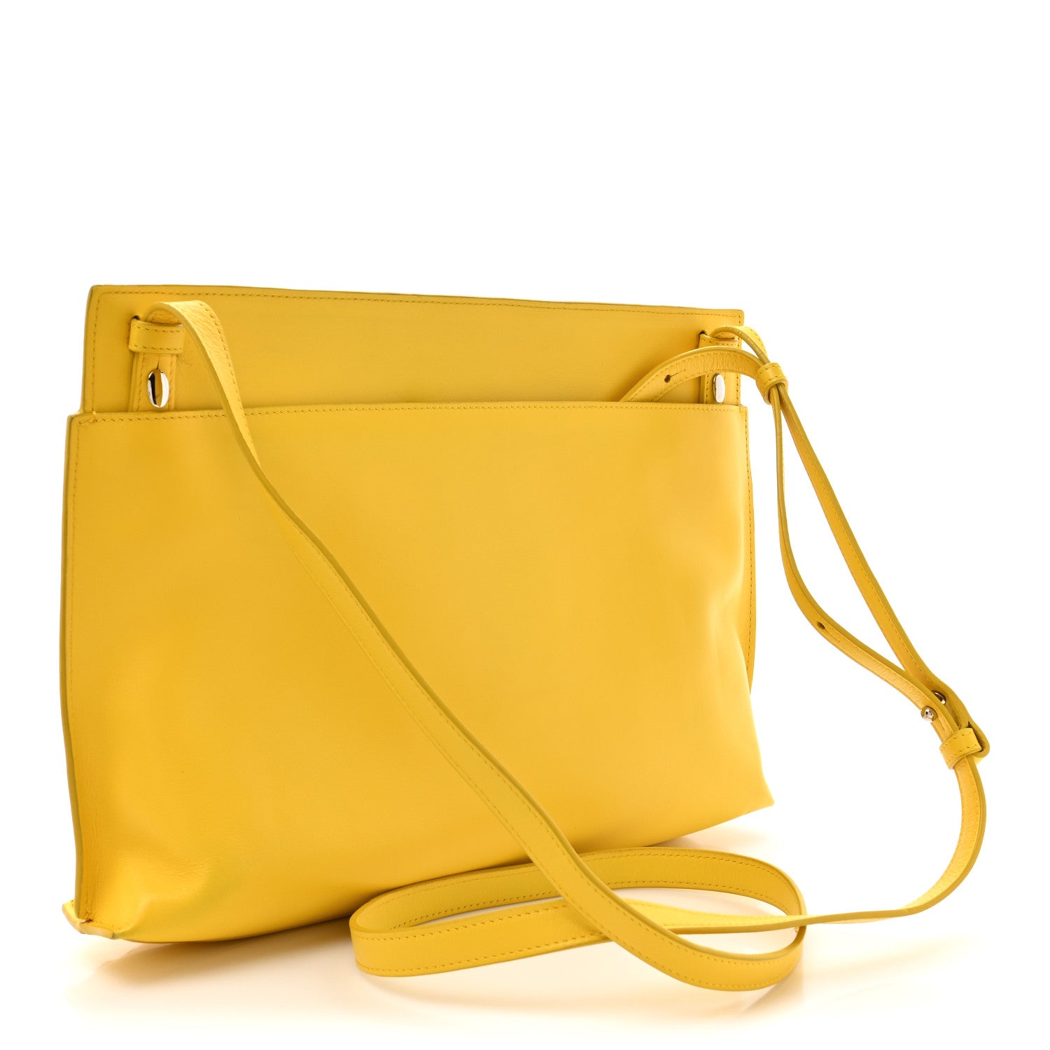 Loewe Calfskin Embossed Large Double Amarillo Pouch Yellow 3 of 17