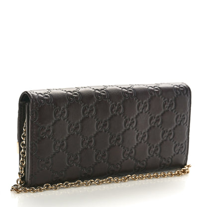Gucci Guccissima Signature Dice Chain Wallet Chocolate 3 of 9