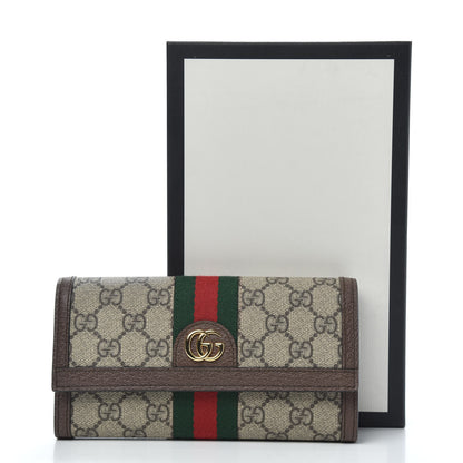 Gucci GG Supreme Monogram Web Ophidia Continental Wallet Brown 8 of 8