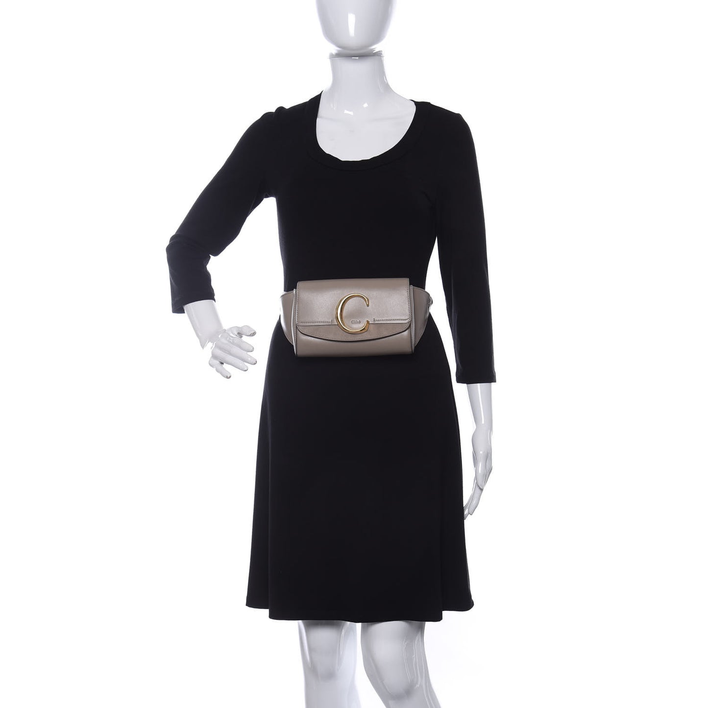 Calfskin Suede C Belt Bag Motty Grey