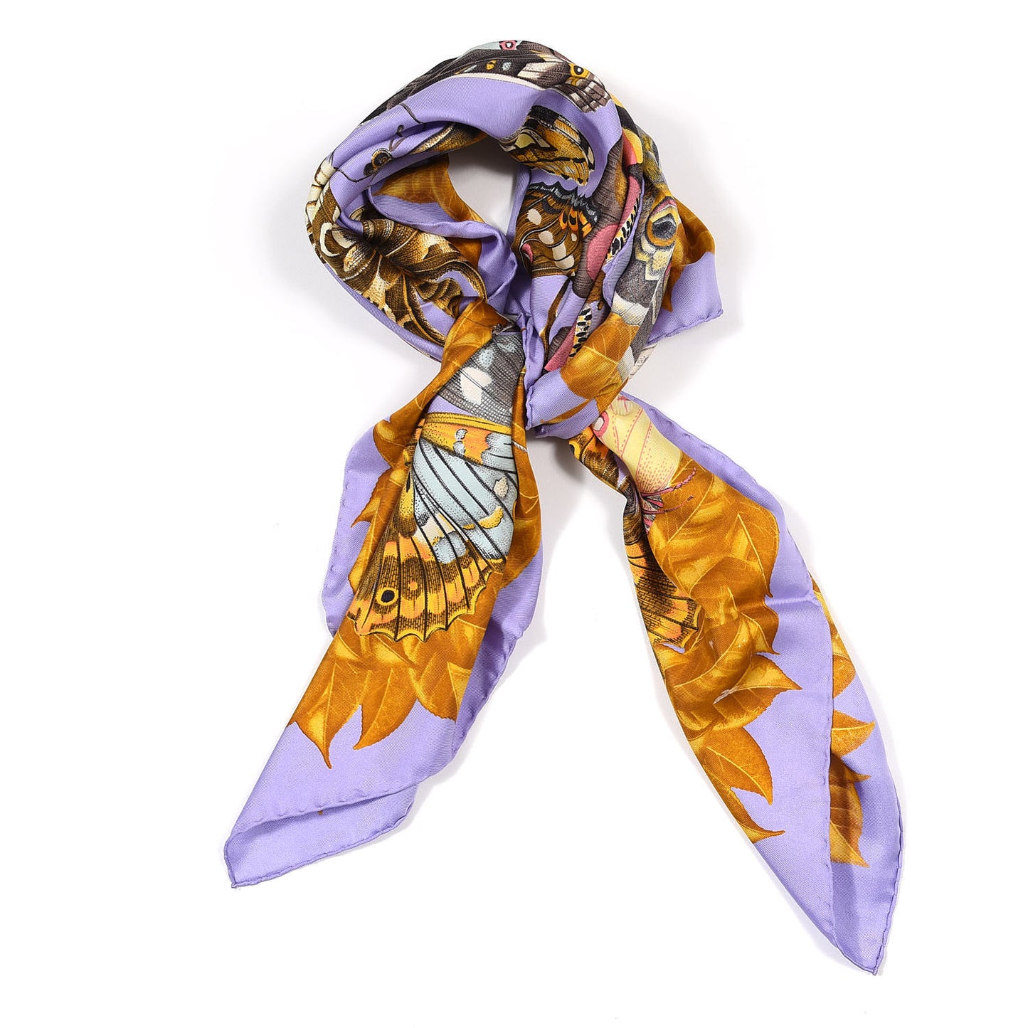 Silk Moth Square Scarf Purple Multicolor
