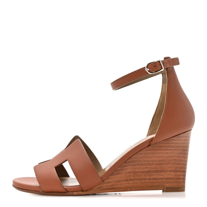 Hermes Calfskin Legend Wedge Sandals 36 1 of 10