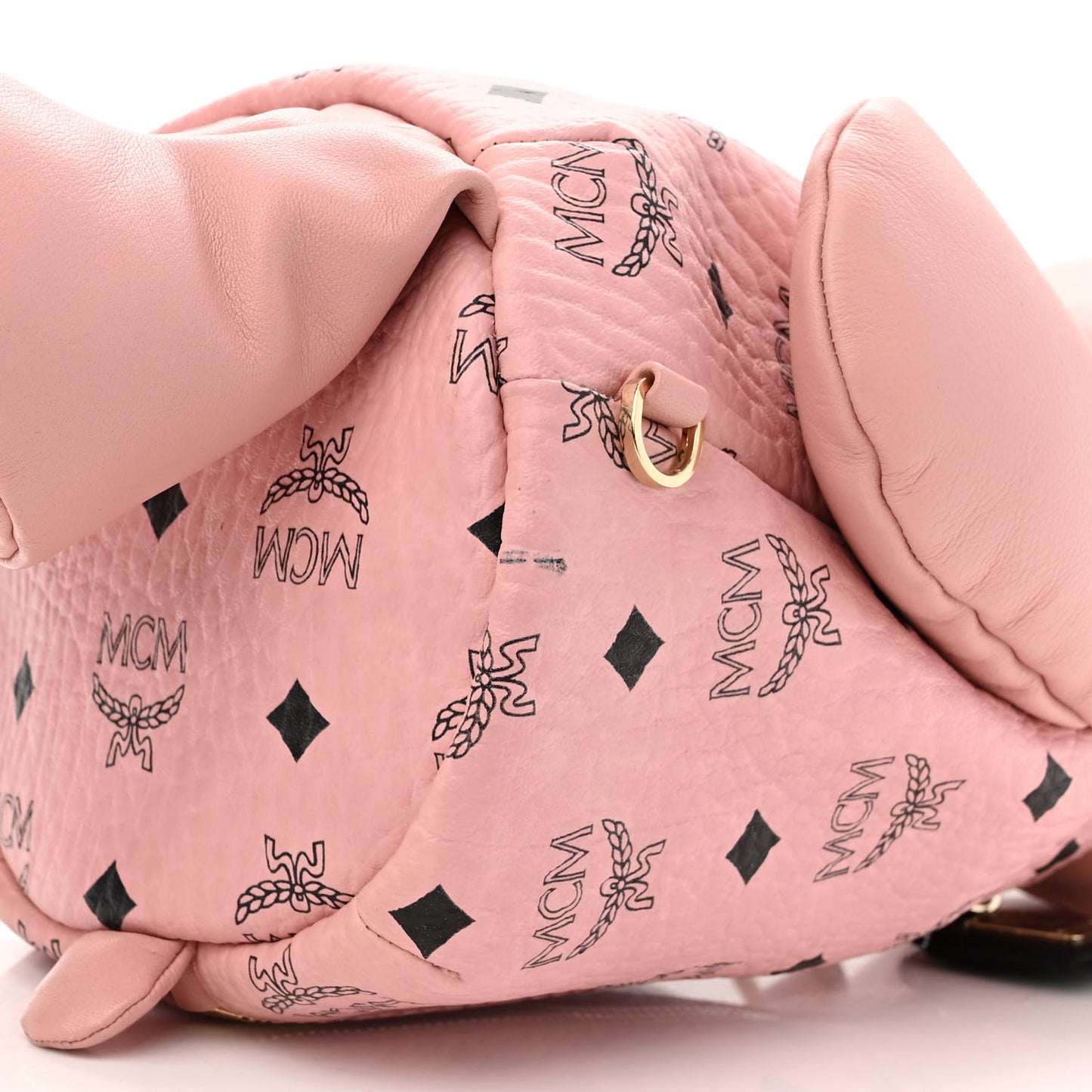 Calfskin Visetos Rabbit Zoo Doll Backpack Soft Pink