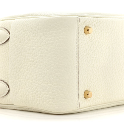 Hermes Taurillon Clemence Maxi Quadrille Mini Lindy 20 Mushroom Chai Nata Bleu Brume 10 of 11