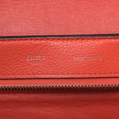 Celine Drummed Calfskin Suede Medium Trapeze Coquelicot 6 of 12
