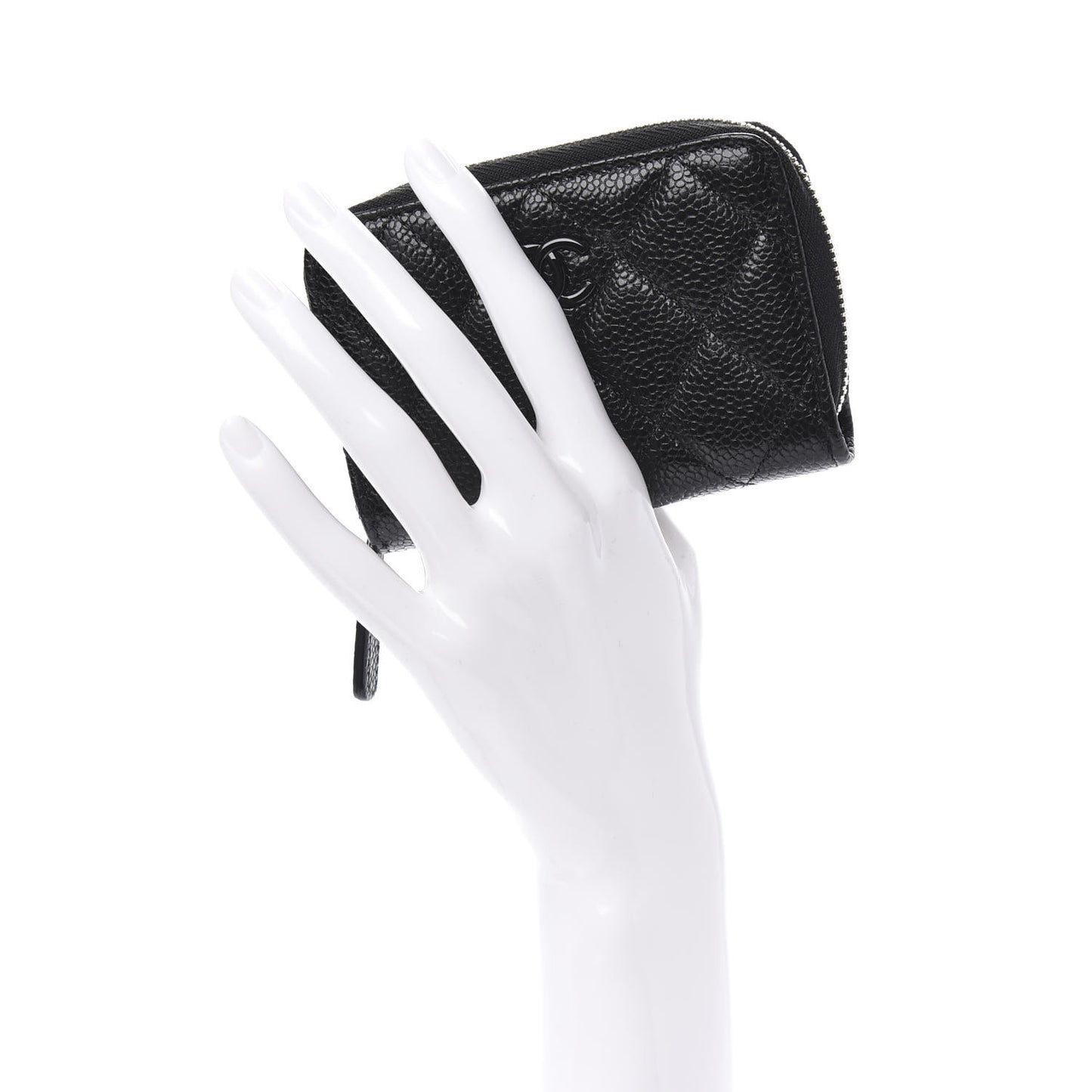 Caviar Quilted Incognito Zip Coin Purse Black