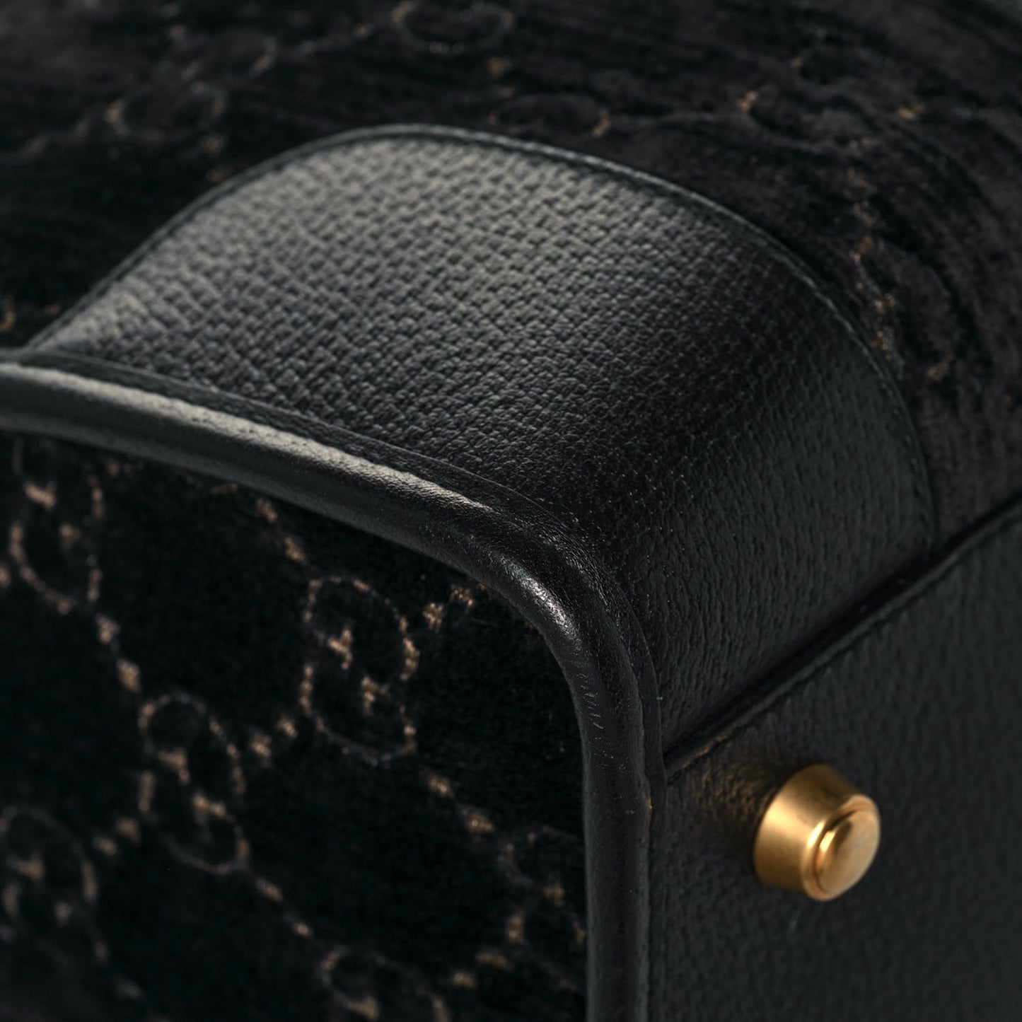 Velvet GG Monogram Textured Calfskin Web Medium Duffle Bag Blue Beige Black