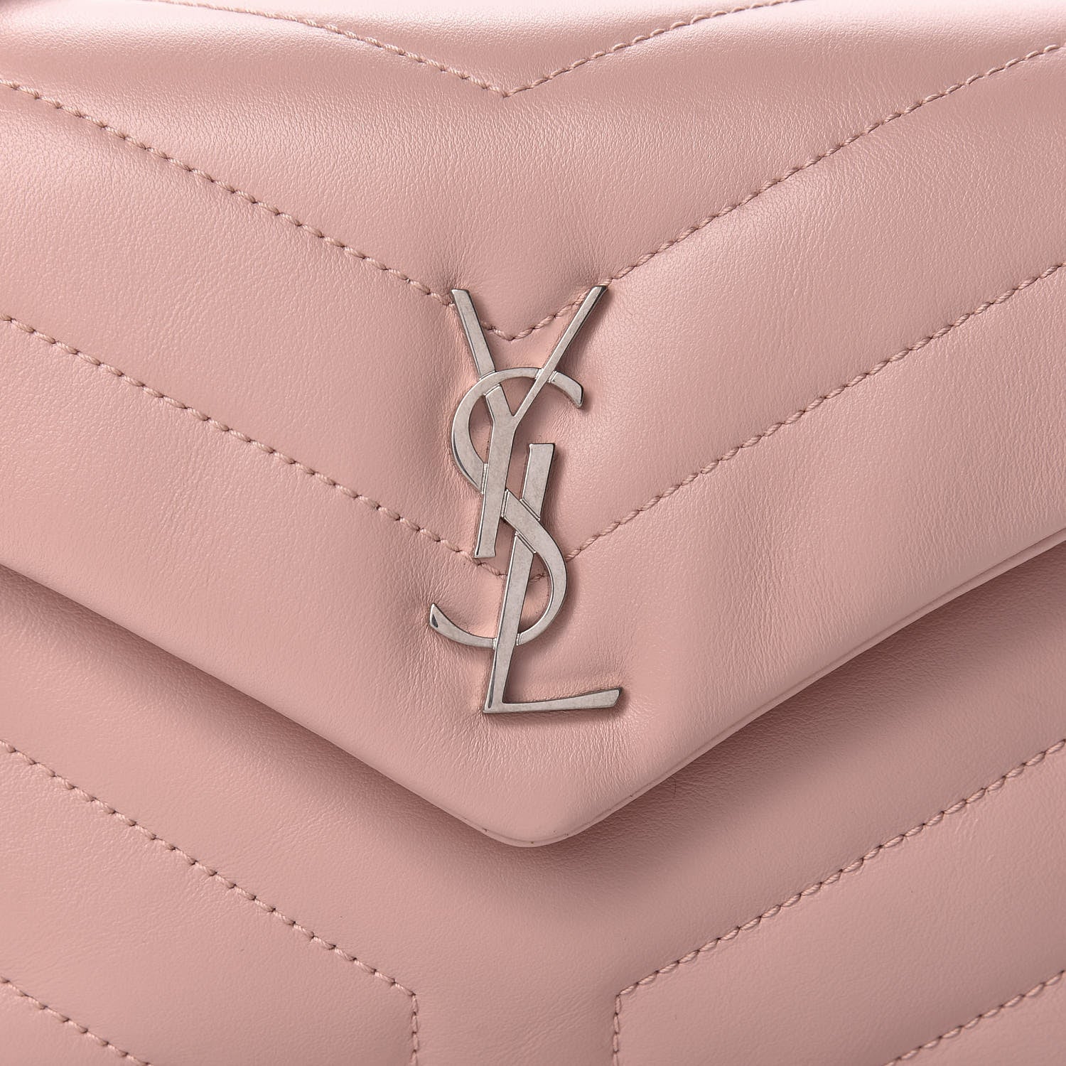 Saint Laurent Calfskin Y Quilted Monogram Toy Loulou Crossbody Bag Tender Pink 11 of 12