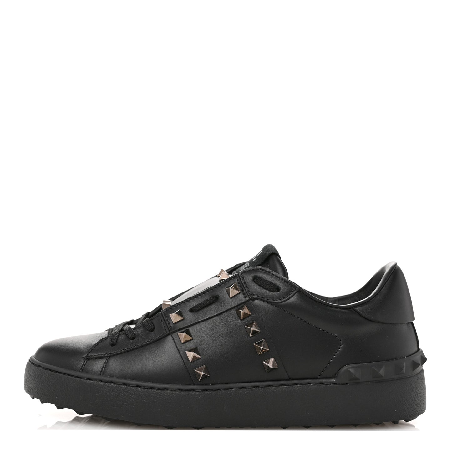 Calfskin Rockstud Untitled Open Sneakers 38.5 Black