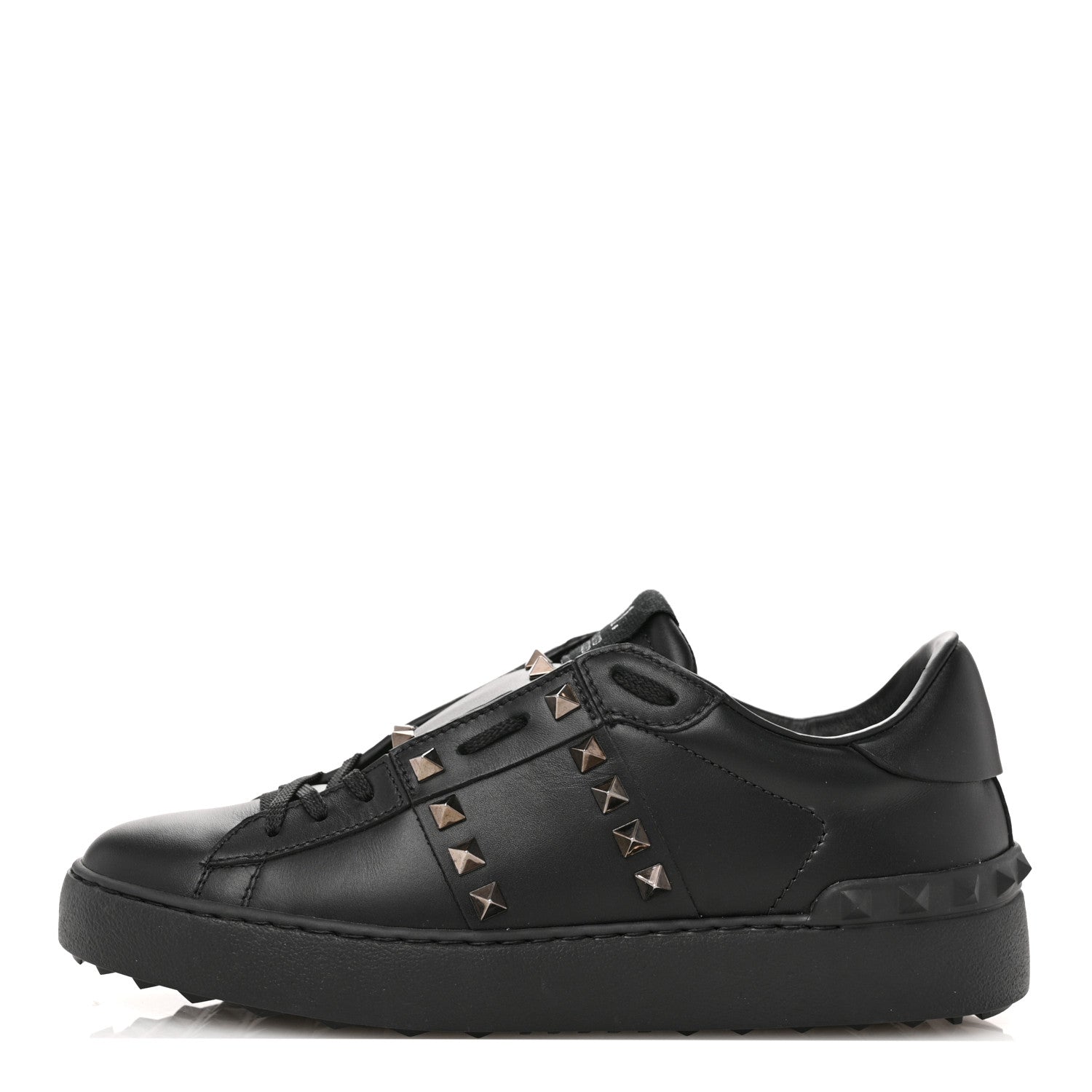 Valentino Garavani Calfskin Rockstud Untitled Open Sneakers 38.5 Black 1 of 10