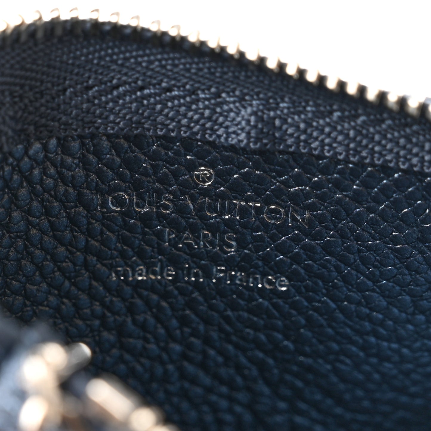 Metallic Empreinte Monogram Giant Key Pouch Navy Nacre