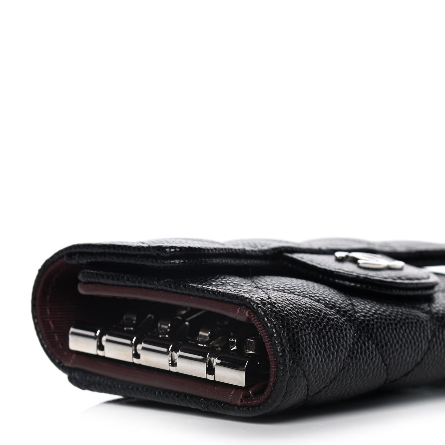 Caviar Quilted Classic 4 Key Holder Wallet Black