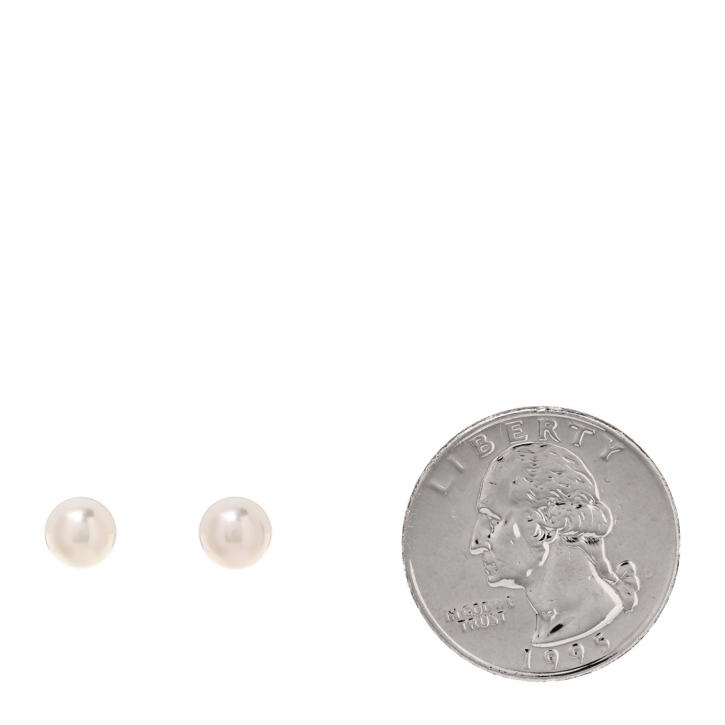 18K White Gold Akoya Cultured Pearl 6mm Stud Earrings