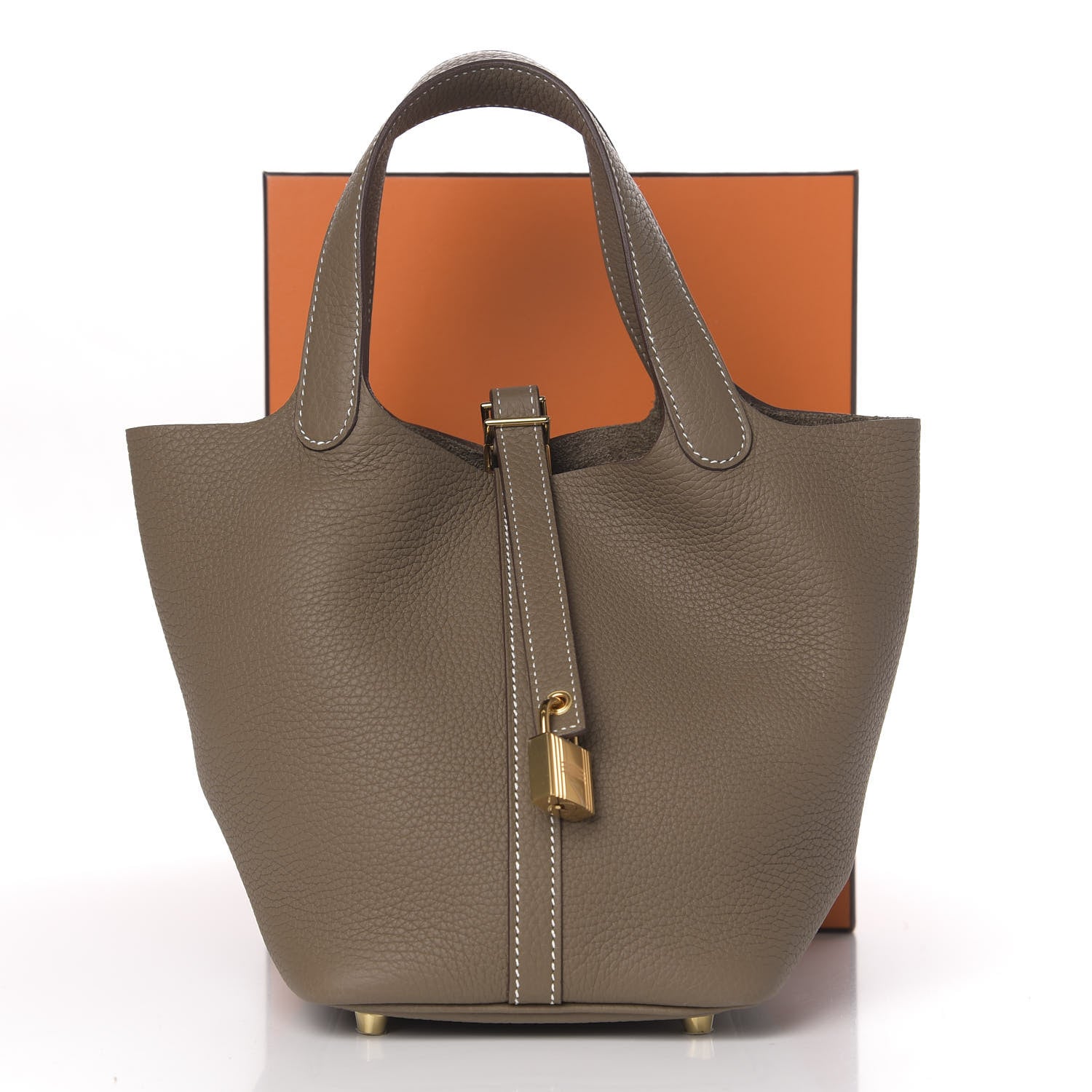 Hermes Taurillon Clemence Picotin Lock 18 PM Etoupe 11 of 11