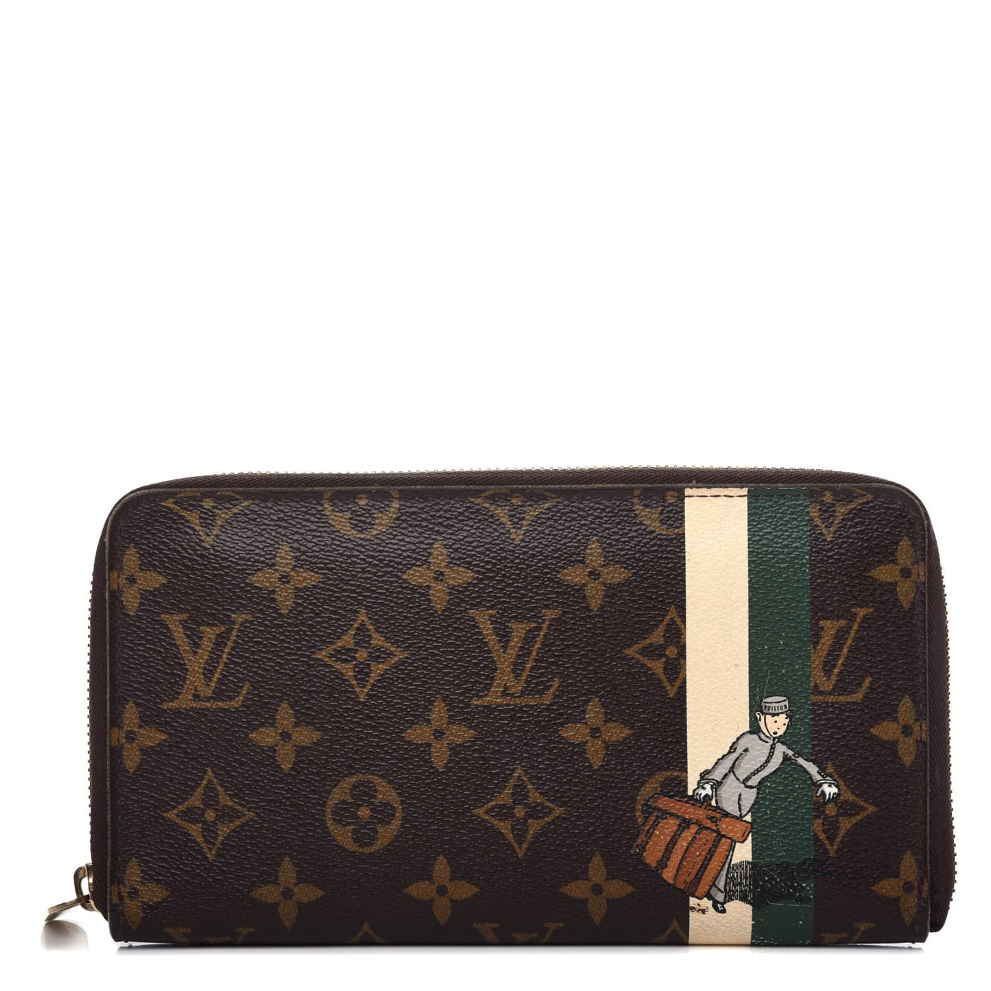 Monogram Groom Zippy Organizer Wallet Green