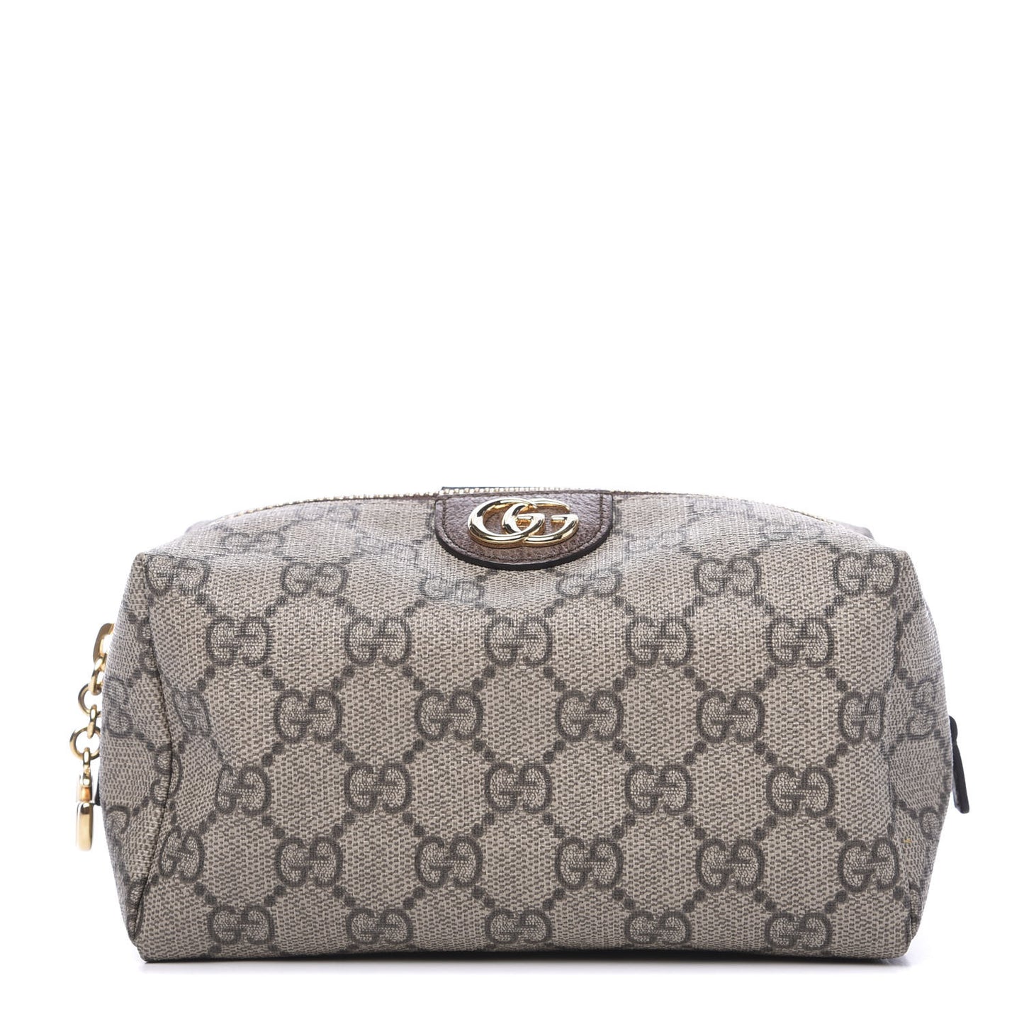 Soft GG Supreme Monogram Calfskin Medium Ophidia Cosmetic Case Beige Ebony New Acero
