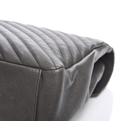 Saint Laurent Sheepskin Matelasse Chevron Monogram Large College Satchel Grey 15 of 15