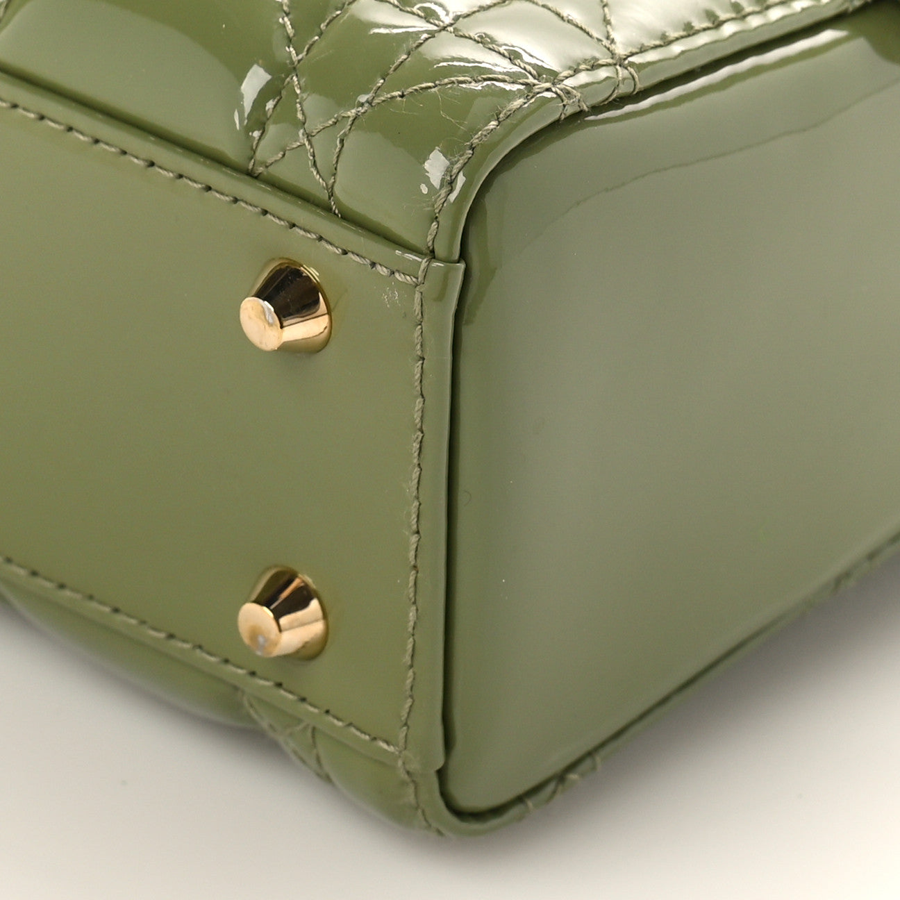 Christian Dior Patent Cannage Mini Lady Dior Dusty Jade 8 of 8
