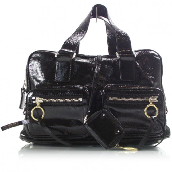 Chloe Crinkled Patent Betty Shoulder Bag Black 1 of 10