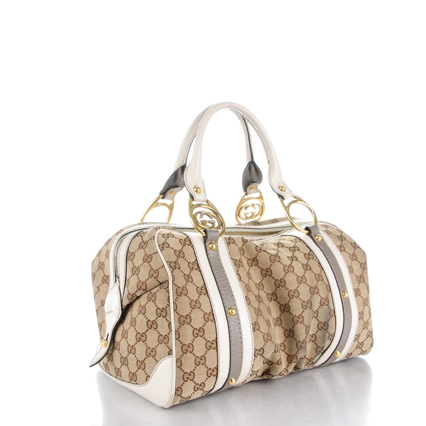 Monogram Medium Interlocking Boston Off White