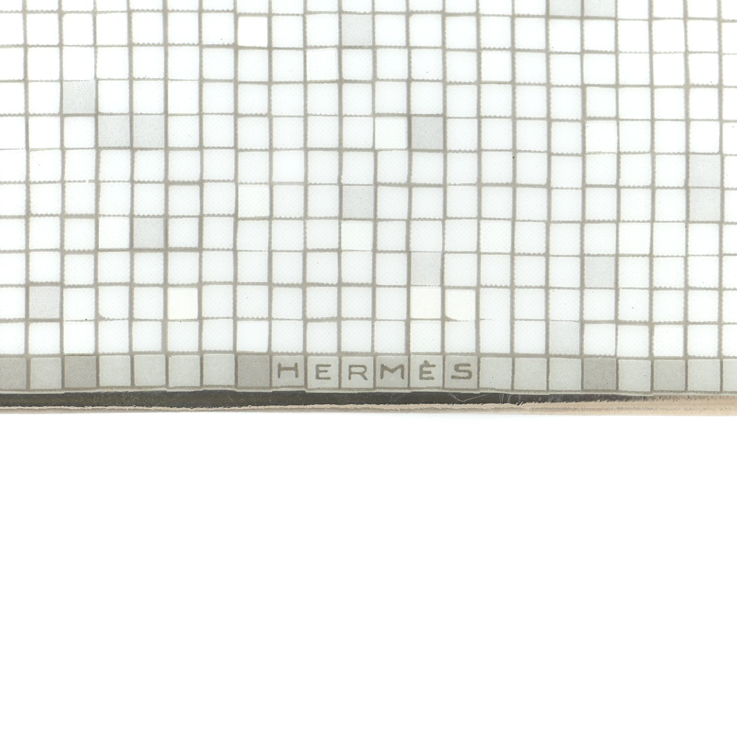 Hermes Porcelain Mosaique Au 24 Platinum Square Plate N°3 5 of 6