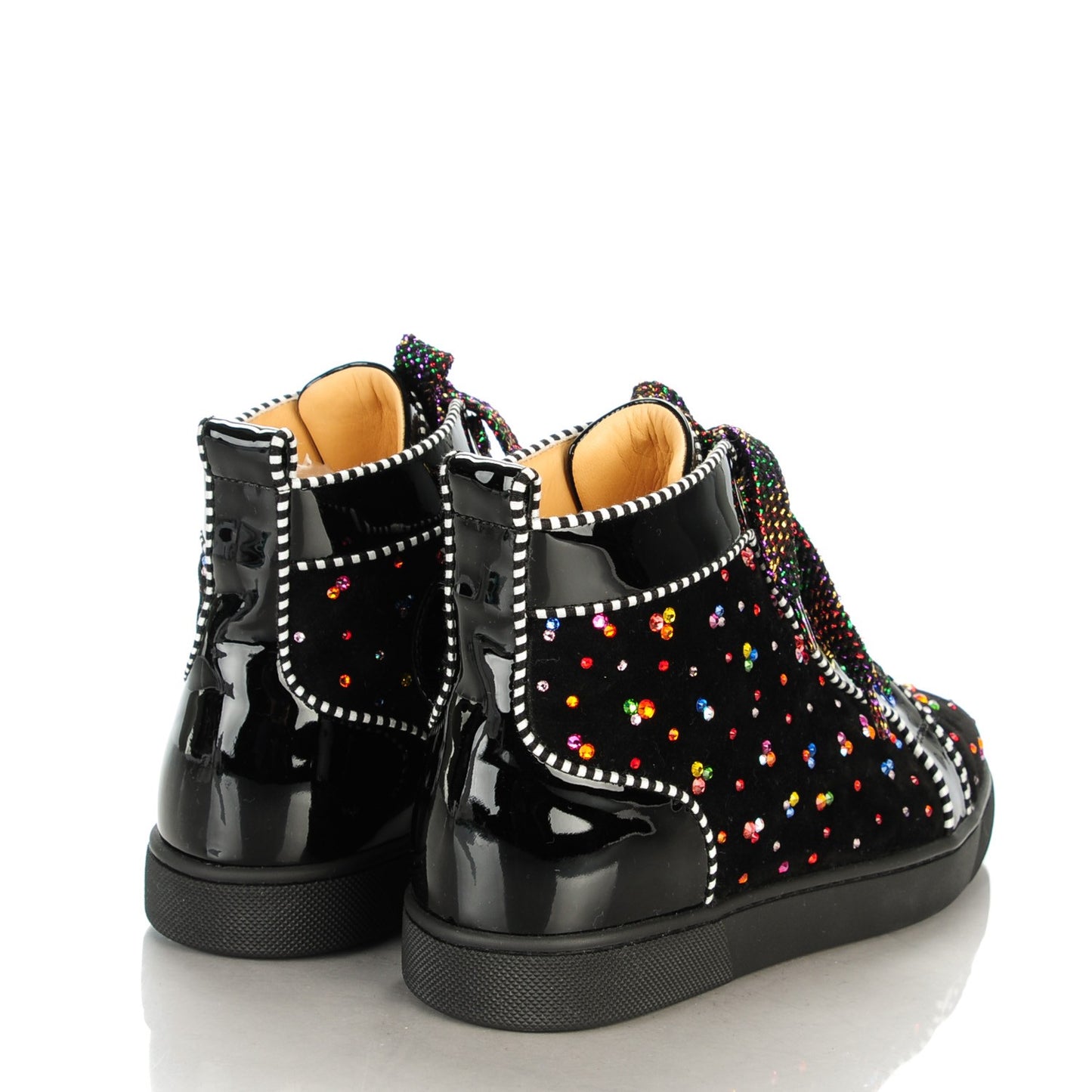 Suede Patent Louis Clair De Lune Flat Sneakers 37 Version Black Multicolor