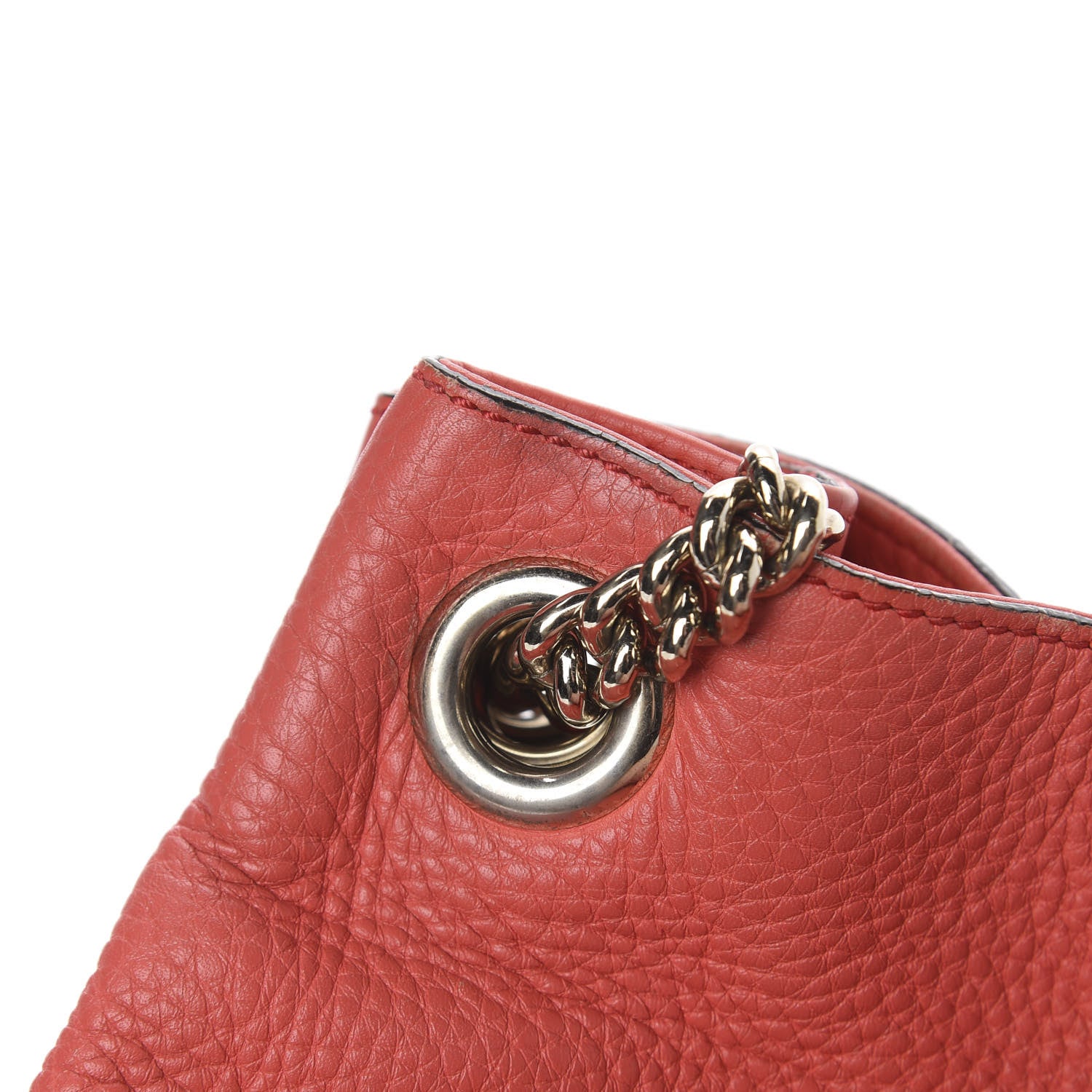 Gucci Pebbled Calfskin Medium Soho Chain Shoulder Bag Begonia Pink 11 of 16