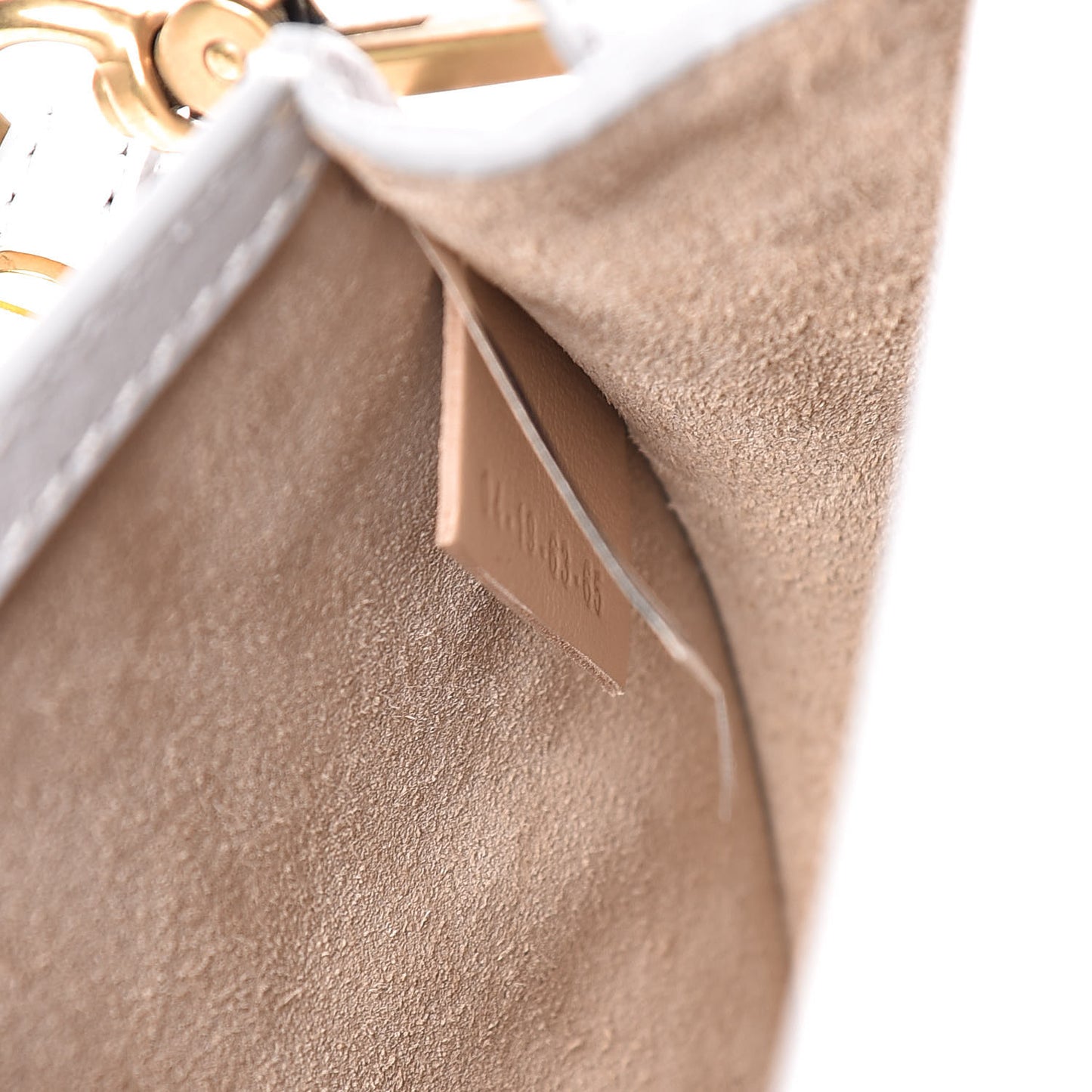 Calfskin Suede Lizard Embossed Small Nile Bracelet Bag Light Cloud