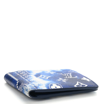 Louis Vuitton Cowhide Monogram Bandana Slender Wallet Blue 3 of 5