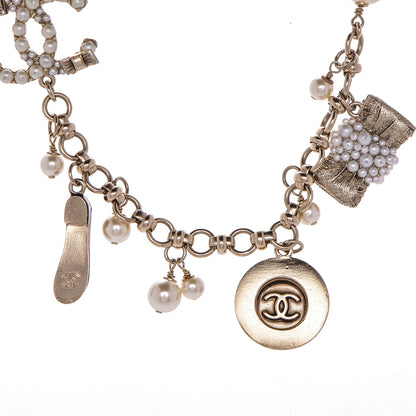 Chanel Pearl CC Charm Short Necklace Gold 4 of 5