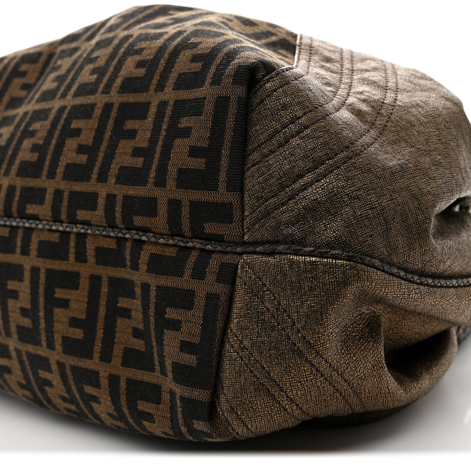 Fendi Zucca Goatskin Spy Tobacco Bronzo 9 of 10